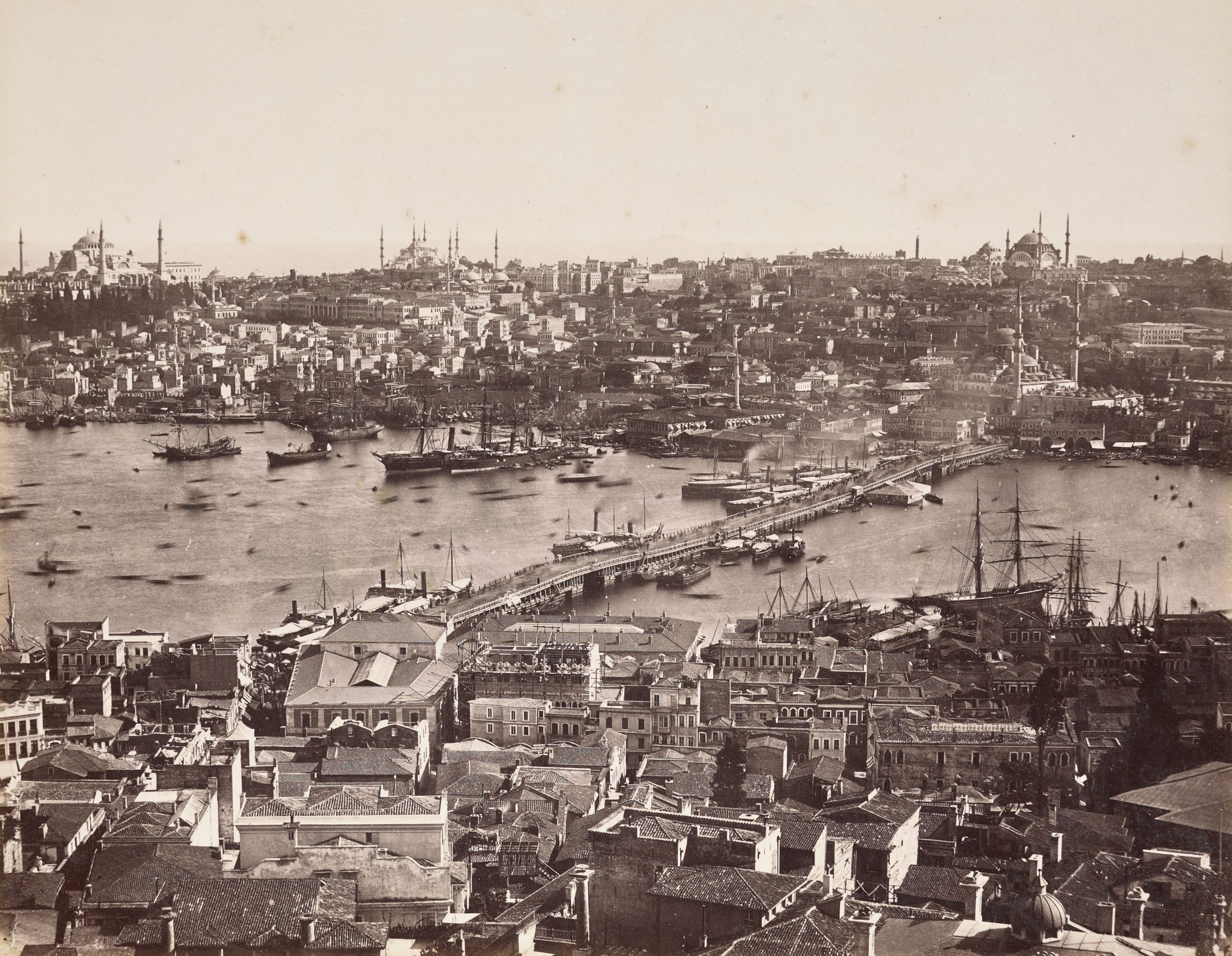 Galata Kulesi'nden 2. Galata Köprüsü / Abdullah Fréres / 1870