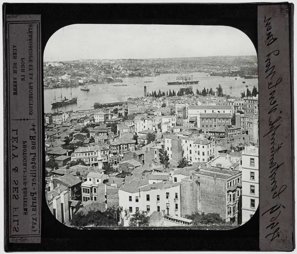 Galata Kulesi’nden Haliç Yönü / 1900 civarı Fotoğrafçı: Levi et Fils Pierre de Gigord Collection