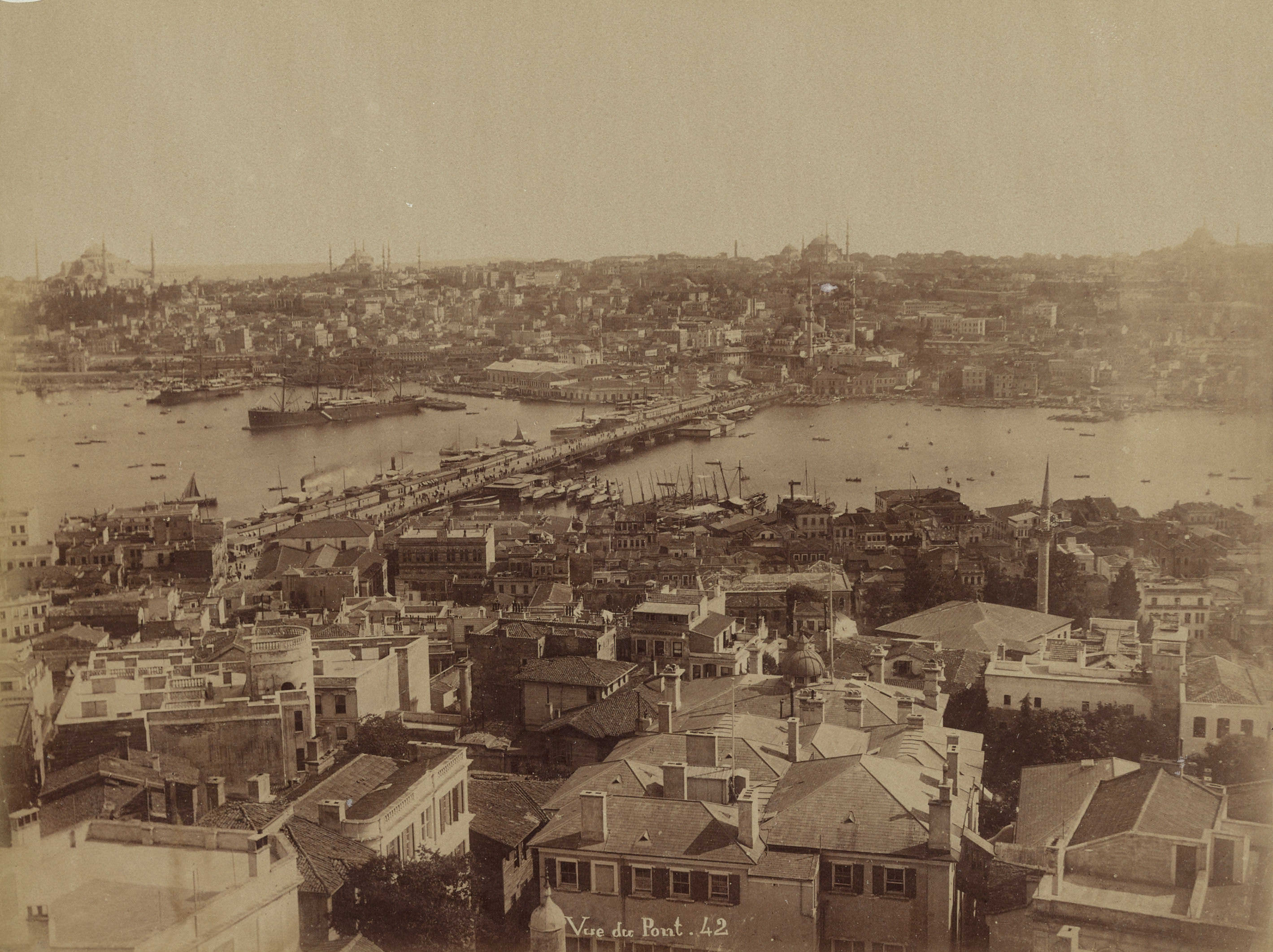 Galata Kulesi'nden Köprü / Mihran İranian Fotoğrafı / 1890