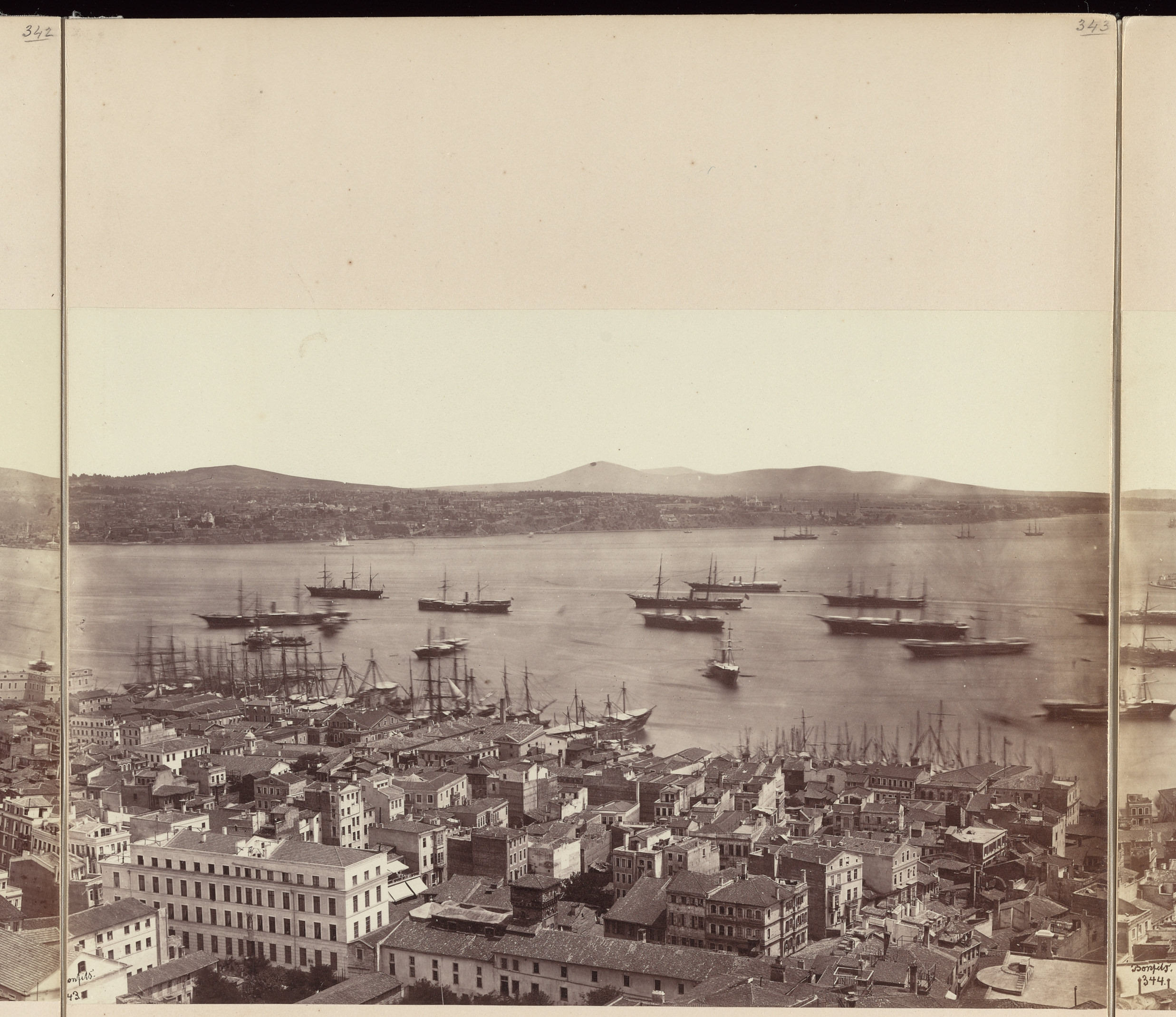 Galata Kulesi'nden Panorama / Felix Bonfils / 1869 / 3-4. Parça