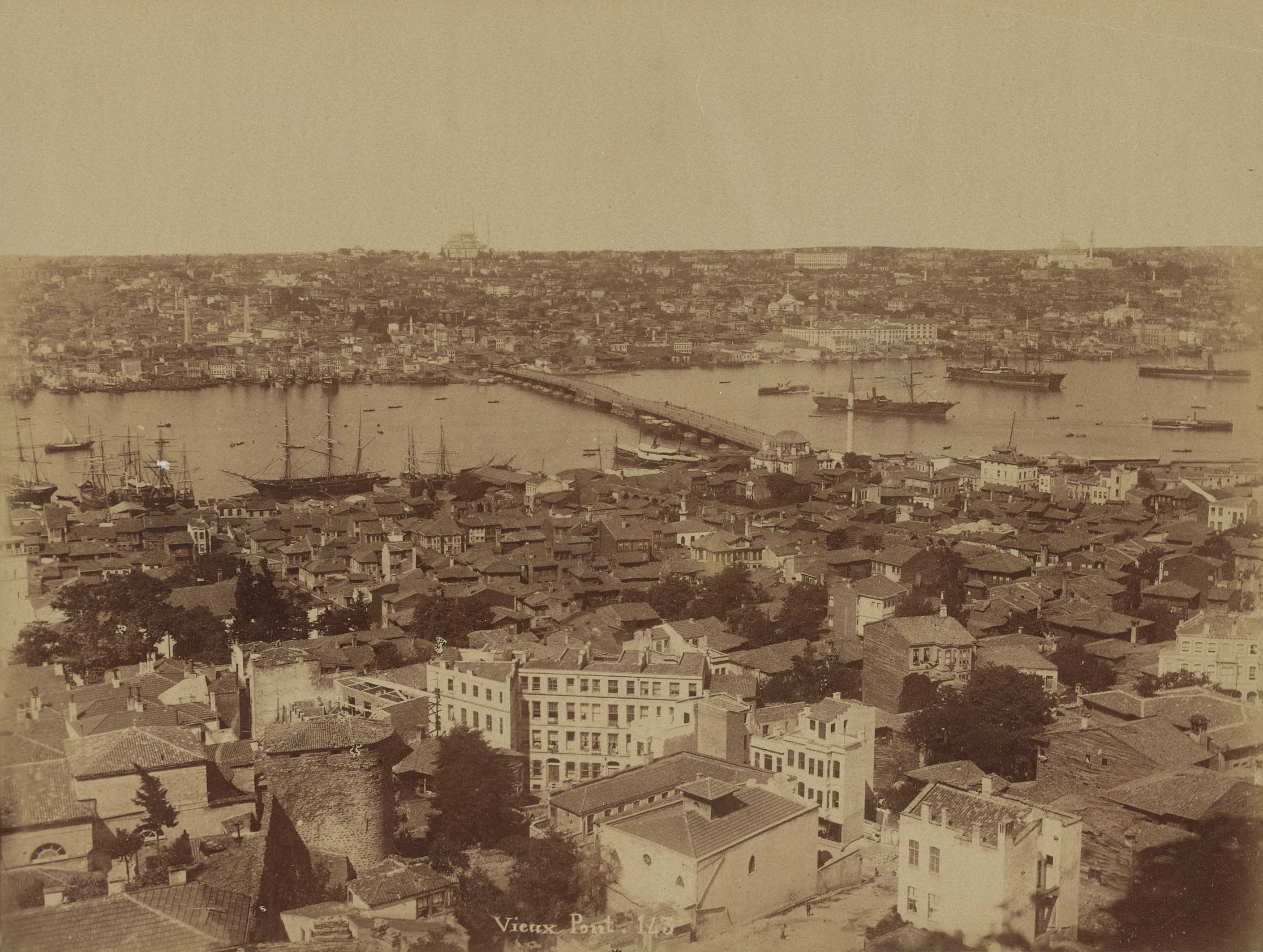 Galata Kulesi'nden Unkapanı / Mihran İranian Fotoğrafı / 1890