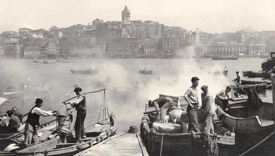 Haliç / Galata / 1948 Othmar Pferschy Fotoğrafı 