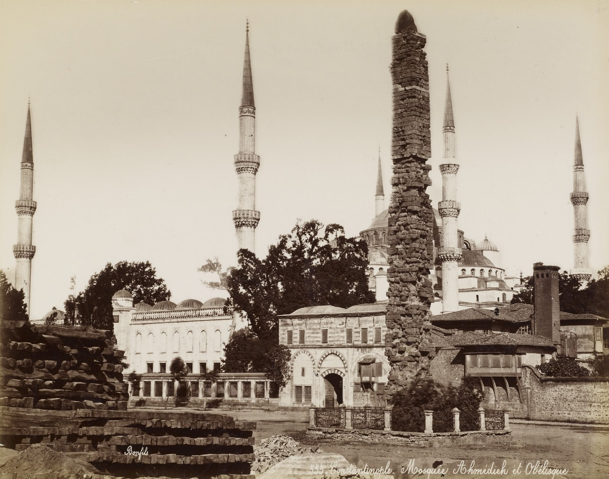 Örme Sütun ve Sultan Ahmet Camii / Felix Bonfils Fotoğrafı