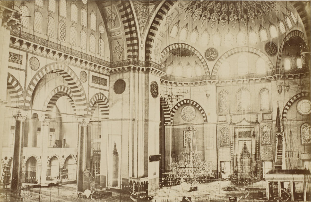 Süleymaniye Camii İç Görünümü Pascal Sébah, 1870