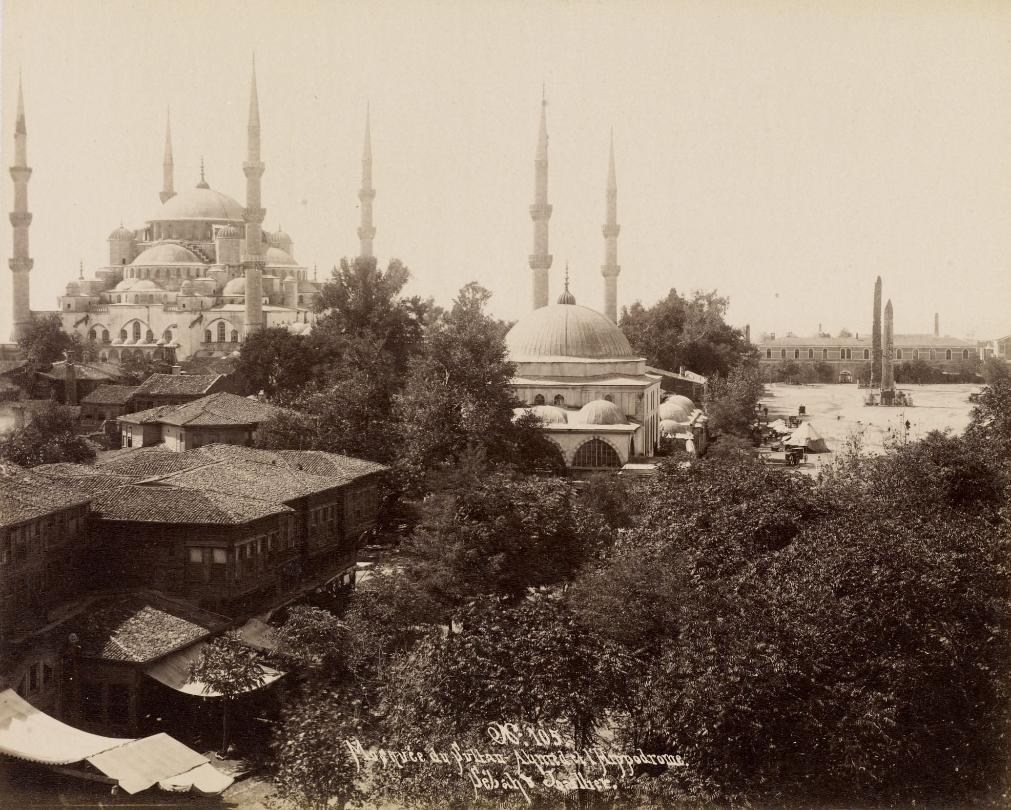 Sultan Ahmet Camii ve Hipodrom - Atmeydanı / Sébah ve Joaillier Fotoğrafı
