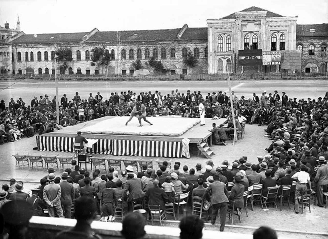 Taksim Stadyumu’nda güreş müsabakaları / 1929