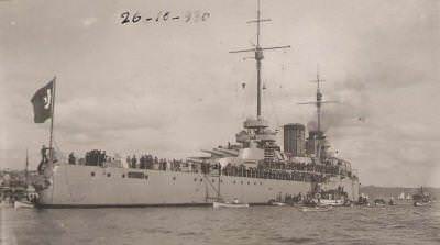 29 Ekim 1930 kutlamaları için İstanbul'a gelen Yavuz Zırhlısı 26 Ekim 1930