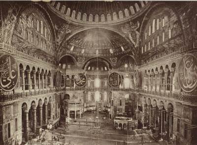Ayasofya İç Genel Görünümü Pascal Sébah, 1870