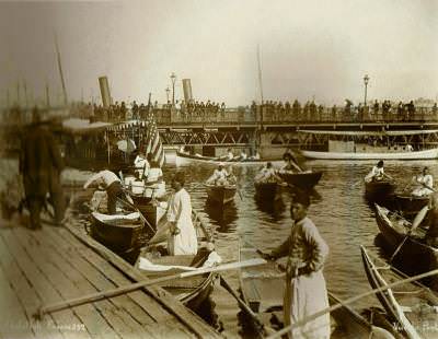 Eski İstanbul / Galata Köprüsü Abdullah Fréres fotoğrafı