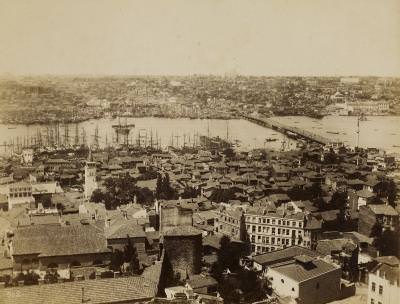 Galata Kulesi'nden Unkapanı Köprüsü / 19. Yüzyıl