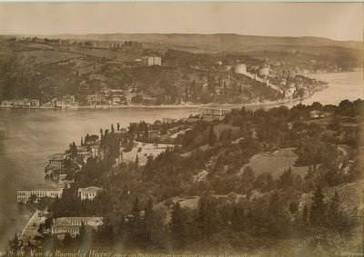 Kandilli sırtlarından Rumeli Hisarı, 1890 Guillaume Berggren fotoğrafı