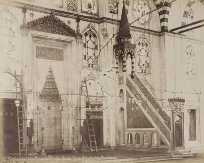 Şehzade Mehmet Camii Mihrap ve Minberi / Sébah ve Joaillier Fotoğrafı